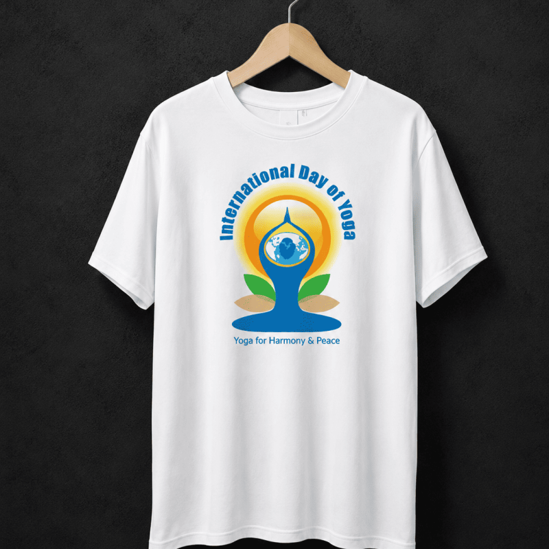 Yoga Day Printed Round Neck and Half Sleeve | Dry Fit | T-Shirt for Women | Men | Girls